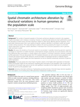 Spatial Chromatin Architecture Alteration By