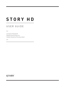 Iriver Story HD Manual