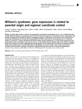 Gene Expression Is Related to Parental Origin and Regional Coordinate Control
