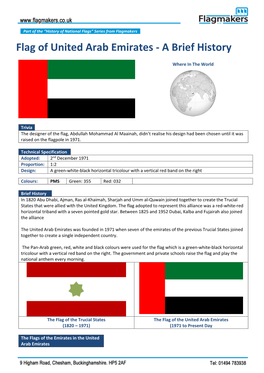 Flag of United Arab Emirates - a Brief History