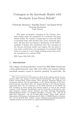 Contagion in the Interbank Market with Stochastic Loss Given Default∗