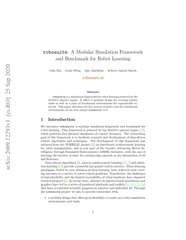 Robosuite: a Modular Simulation Framework and Benchmark for Robot Learning