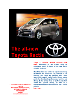 The All-New Toyota Ractis