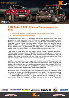 2018 Dakar // SS2: Orlando Terranova Comes Fifth