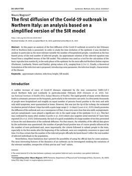 The First Diffusion of the Covid-19 Outbreak in Northern Italy