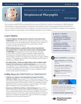Care Process Models Streptococcal Pharyngitis