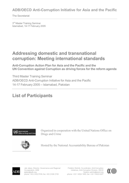 Addressing Domestic and Transnational Corruption