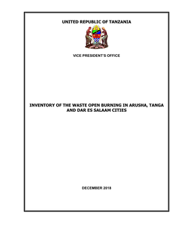 Tanzania Inventory Report-1 for Arusha Tana