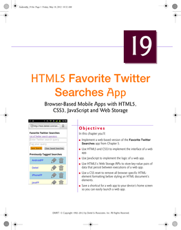 HTML5 Favorite Twitter Searches App Browser-Based Mobile Apps with HTML5, CSS3, Javascript and Web Storage