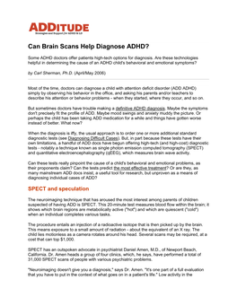 Can Brain Scans Help Diagnose ADHD?