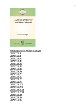 Autobiography of Andrew Carnegie