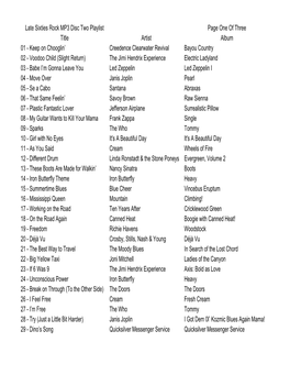 Late Sixties Rock MP3 Disc Two Playlist.Pdf