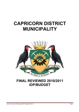 Final Reviewed 2010/2011 Idp/Budget � � � 