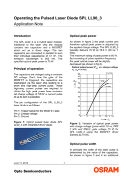 Operating the Pulsed Laser Diode SPL LL90 3 Application Note