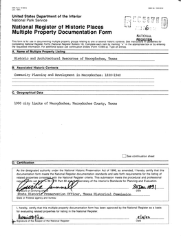 National Register of Historic Places Multiple Property