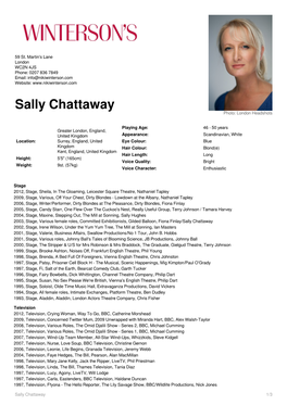 Sally Chattaway Photo: London Headshots