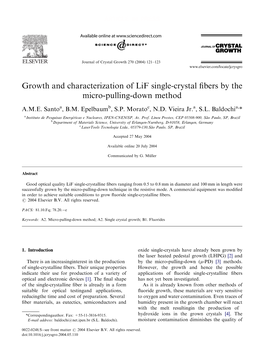 Growth and Characterization of Lif Single-Crystal Fibers by the Micro