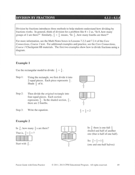 Division by Fractions 6.1.1 - 6.1.4