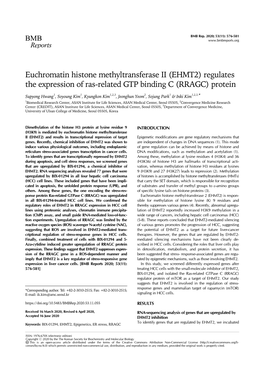 Euchromatin Histone Methyltransferase II (EHMT2) Regulates the Expression of Ras-Related GTP Binding C (RRAGC) Protein