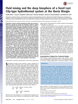 Fluid Mixing and the Deep Biosphere of a Fossil Lost City-Type Hydrothermal System at the Iberia Margin