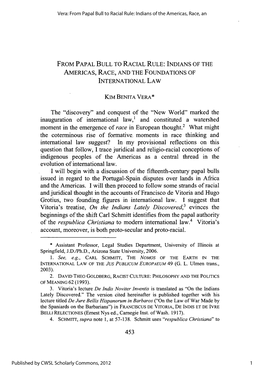 From Papal Bull to Racial Rule: Indians of the Americas, Race, and the Foundations of International Law