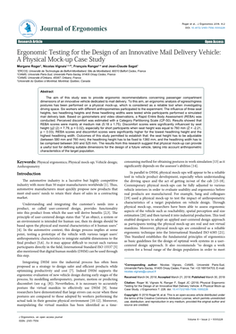 Ergonomic Testing for the Design of An