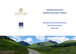 Planning Application Cononish Gold Mine, Tyndrum