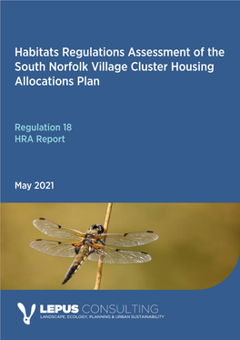 Habitats Regulations Assessment of the South Norfolk Village Cluster Housing Allocations Plan