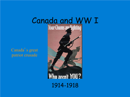IB Canada and WW I
