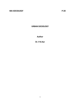 Paper-20 Urban Sociology