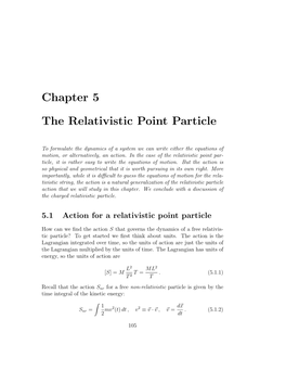 Chapter 5 the Relativistic Point Particle