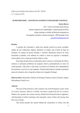 E-Revista De Estudos Interculturais Do CEI – ISCAP N.º 3, Maio De 2015