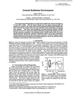 Genesis Radiation Environment