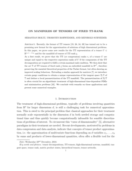 On Manifolds of Tensors of Fixed Tt-Rank