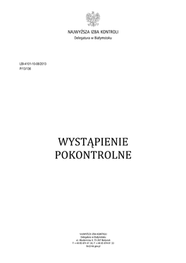 Wystąpienie Pokontrolne