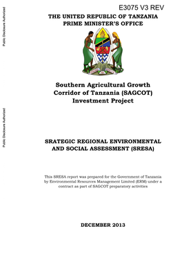 SAGCOT) Public Disclosure Authorized Investment Project