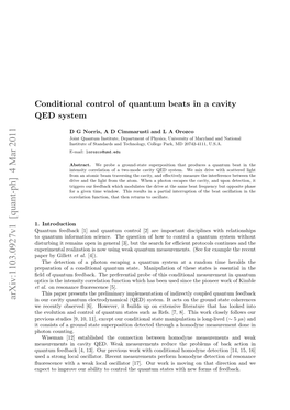 Conditional Control of Quantum Beats in a Cavity QED System