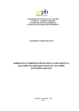 Uma Análise Da Espionagem Americana E Do Conflito Privacidade-Segurança