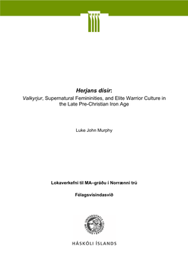 Herjans Dísir: Valkyrjur, Supernatural Femininities, and Elite Warrior Culture in the Late Pre-Christian Iron Age