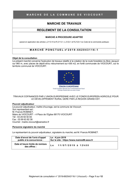 Réglement De La Consultation