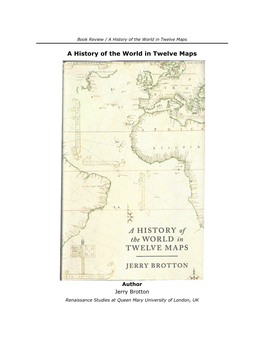 A History of the World in Twelve Maps