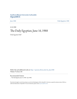 The Daily Egyptian, June 16, 1988