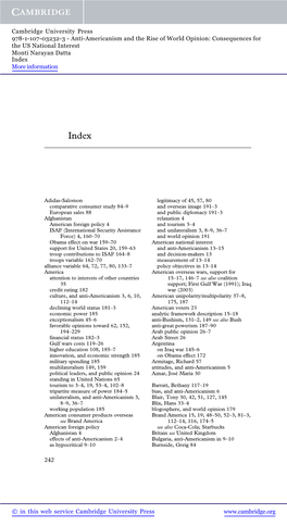 Anti-Americanism and the Rise of World Opinion: Consequences for the US National Interest Monti Narayan Datta Index More Information