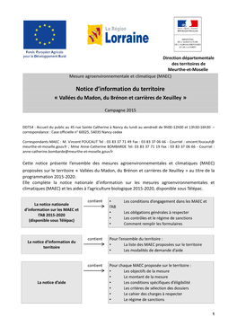 Notice D'information Du Territoire « Vallées Du Madon, Du Brénon Et