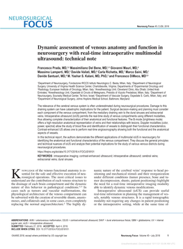 Dynamic Assessment of Venous Anatomy and Function in Neurosurgery with Real-Time Intraoperative Multimodal Ultrasound: Technical Note