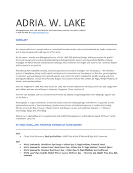 Adria W Lake -- Cv