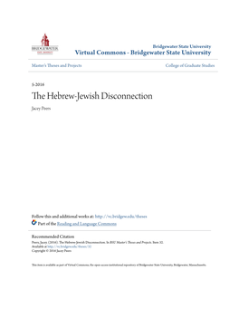 The Hebrew-Jewish Disconnection
