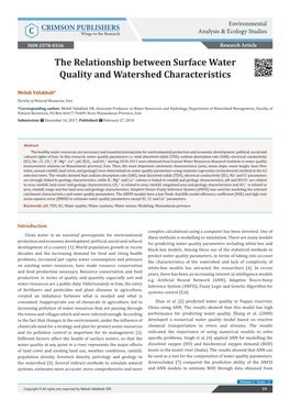 The Relationship Between Surface Water Quality and Watershed Characteristics