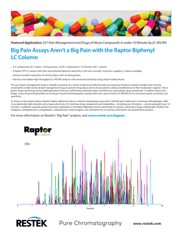Big Pain Assays Aren't a Big Pain with the Raptor Biphenyl LC Column