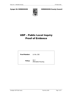 Public Local Inquiry Proof of Evidence